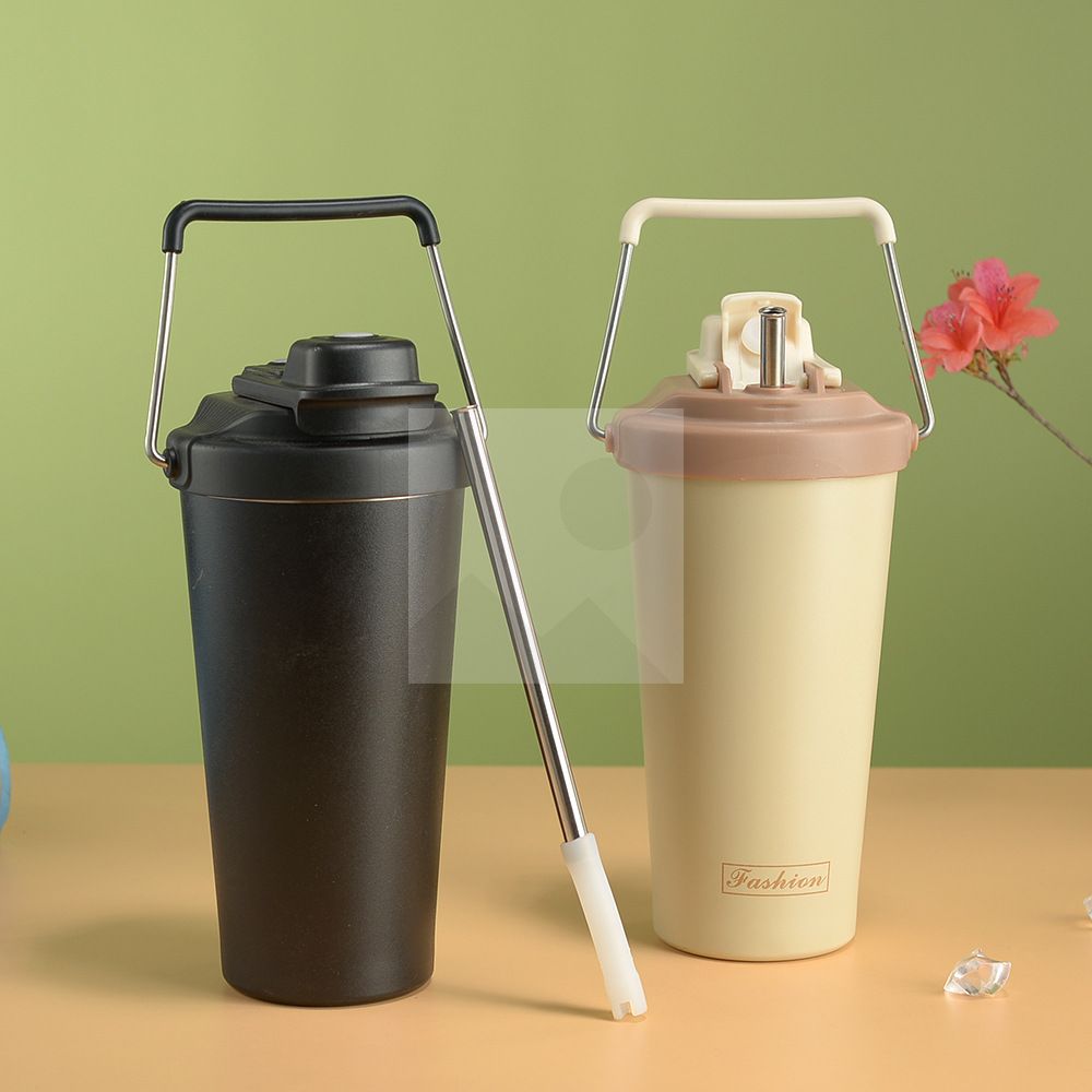 Modern travel coffee cup Tumbler Reusable insulated stainless steel cold brew iced coffee cup thermos with clamshell