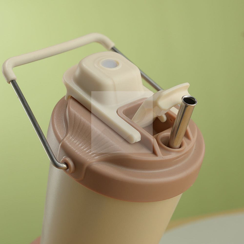 Modern travel coffee cup Tumbler Reusable insulated stainless steel cold brew iced coffee cup thermos with clamshell