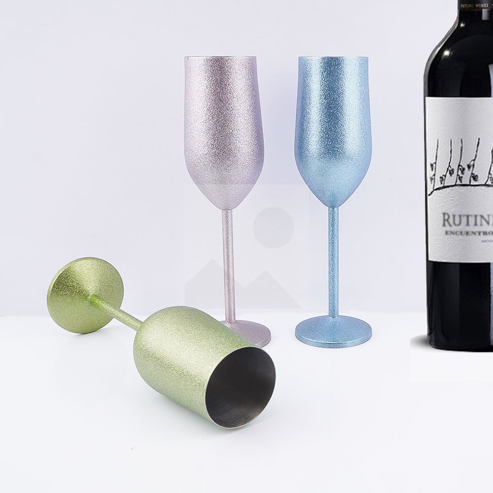 New 210ML Champagne Glasses Stemmed Stainless Steel Unbreakable Champagne  Wine Glasses for Drinking Toasting Wedding Christmas