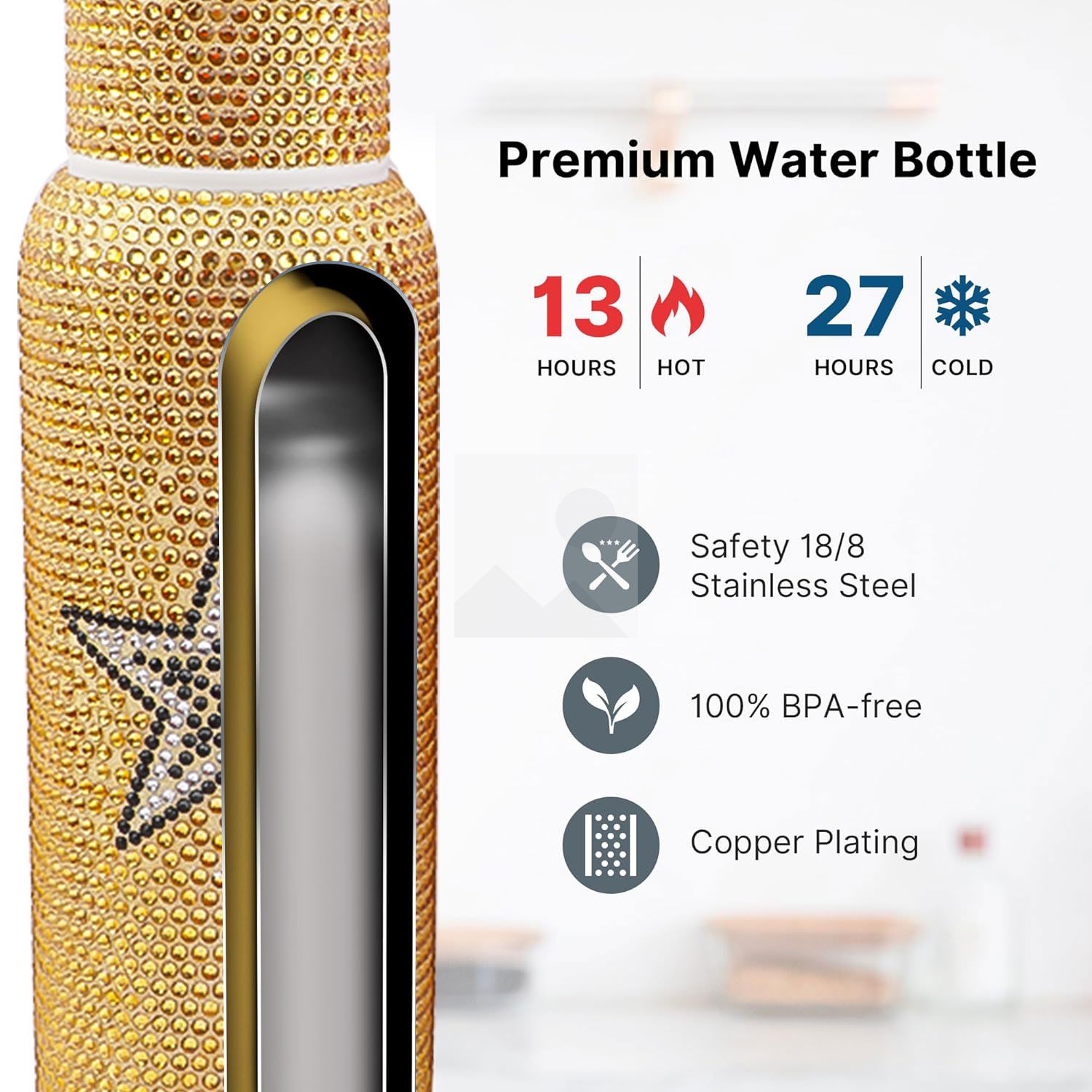 500ml 750ml 1000ml  Diamond yerba mate cup yerba tea mate Thermos  stainless steel flask Insulated water bottle Outdoor Thermos