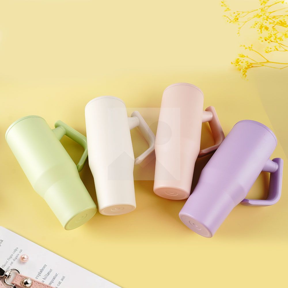 40oz Tumbler with 180° Rotated Handle & Flip Straw Triple Layer Vacuum Insulated Stainless Steel Cup Leak Resistant Water Bottle