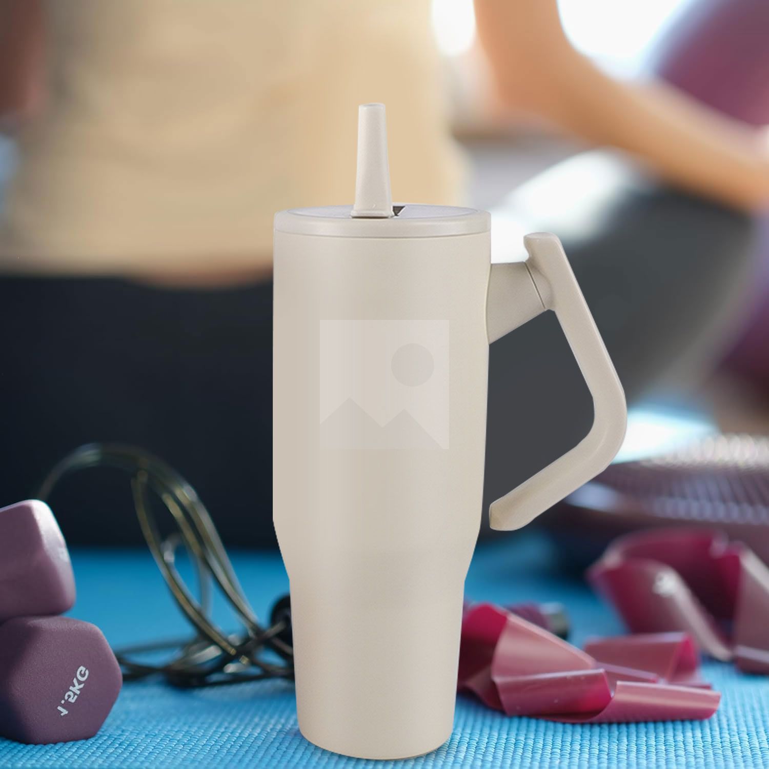 40oz Tumbler with 180° Rotated Handle & Flip Straw Triple Layer Vacuum Insulated Stainless Steel Cup Leak Resistant Water Bottle