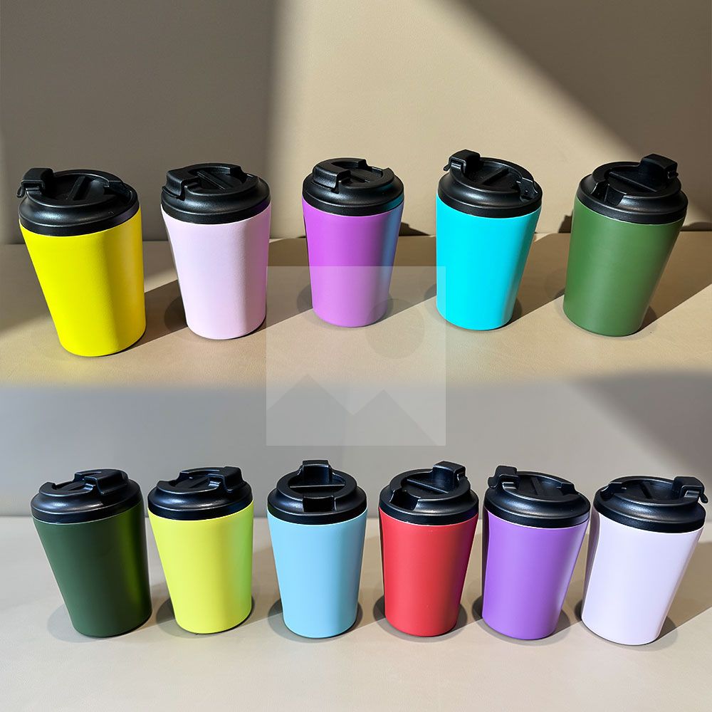 12 oz travel coffee mug Reusable insulated stainless steel tumbler with clamshell cold coffee mug thermos mug gift