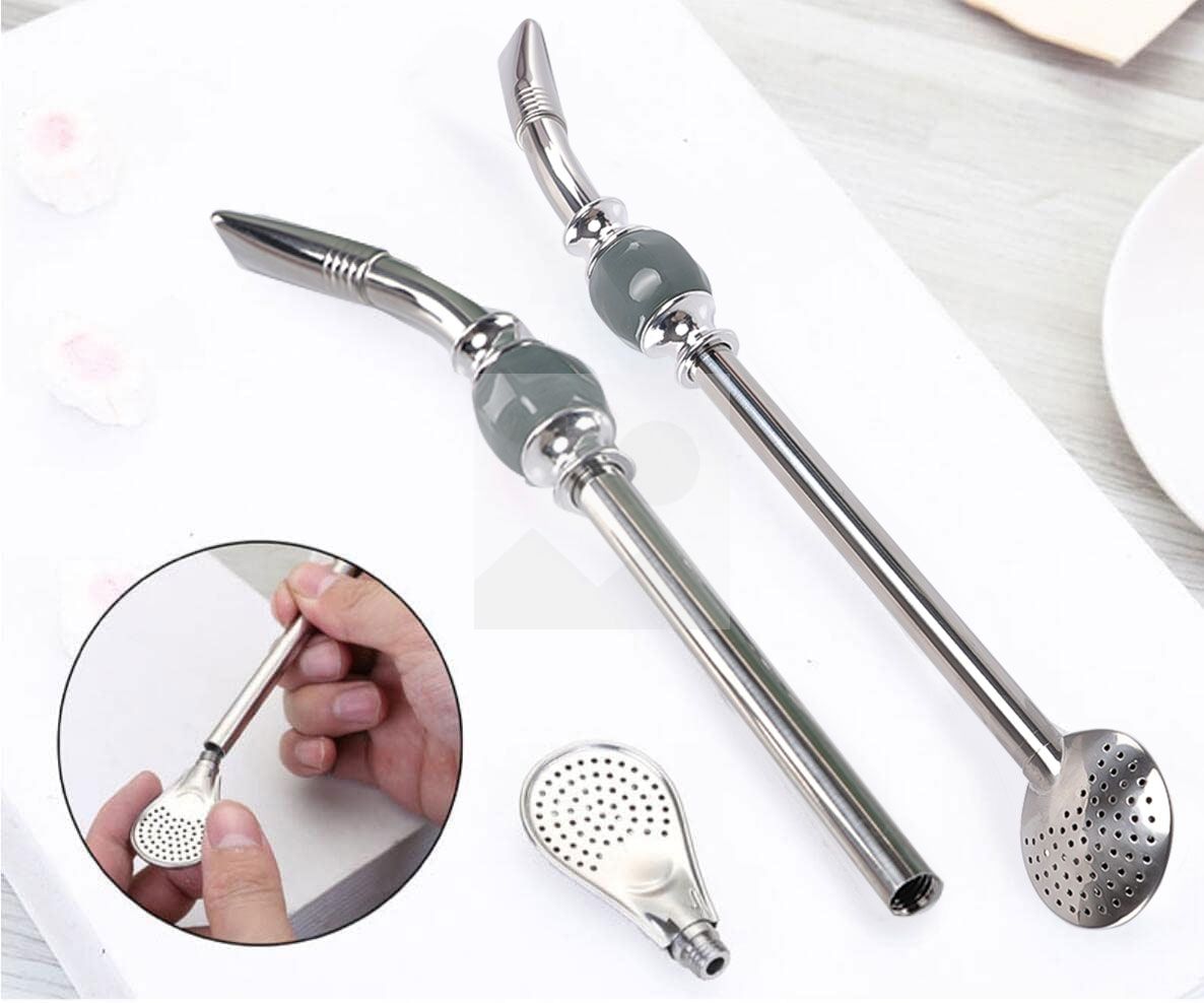 2025 Argentine Detachable Tea Straws 304 Stainless Steel Straws Yerba Mate Water Tea Drink Bombilla with Filter Cleaning brush