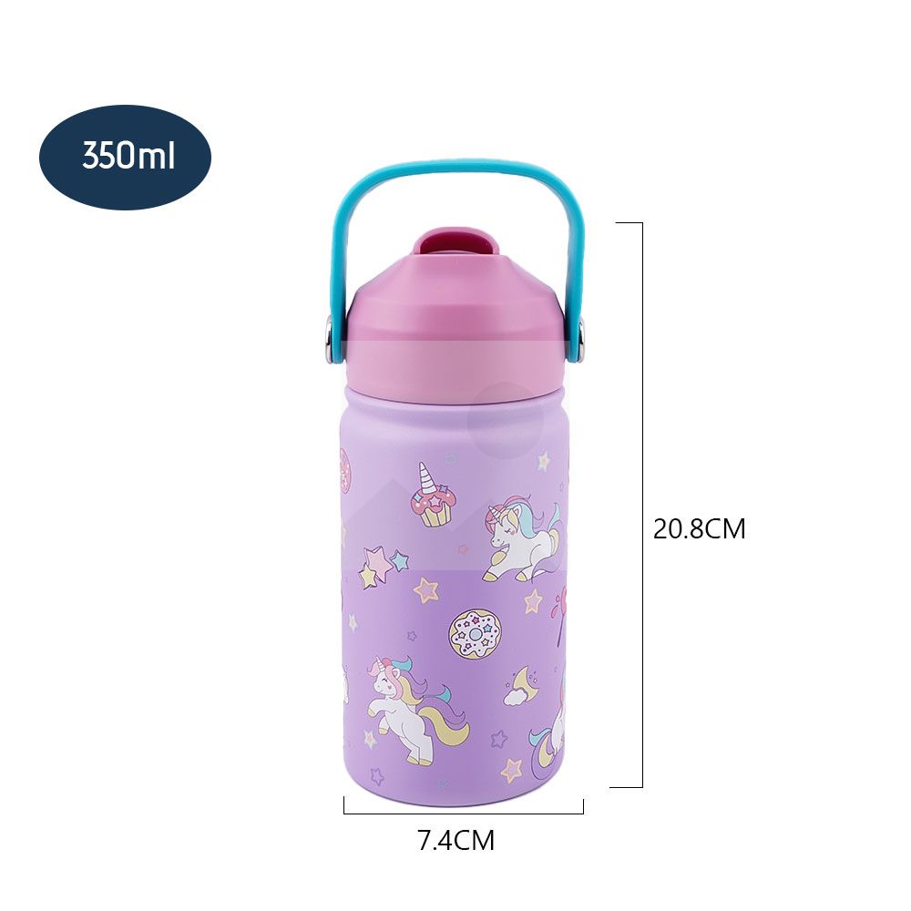 New 350ml Reusable Double Walled Flask Insulated Stainless Steel Drinking Water Bottle Gym For kids Tea Milk Bottle with handle