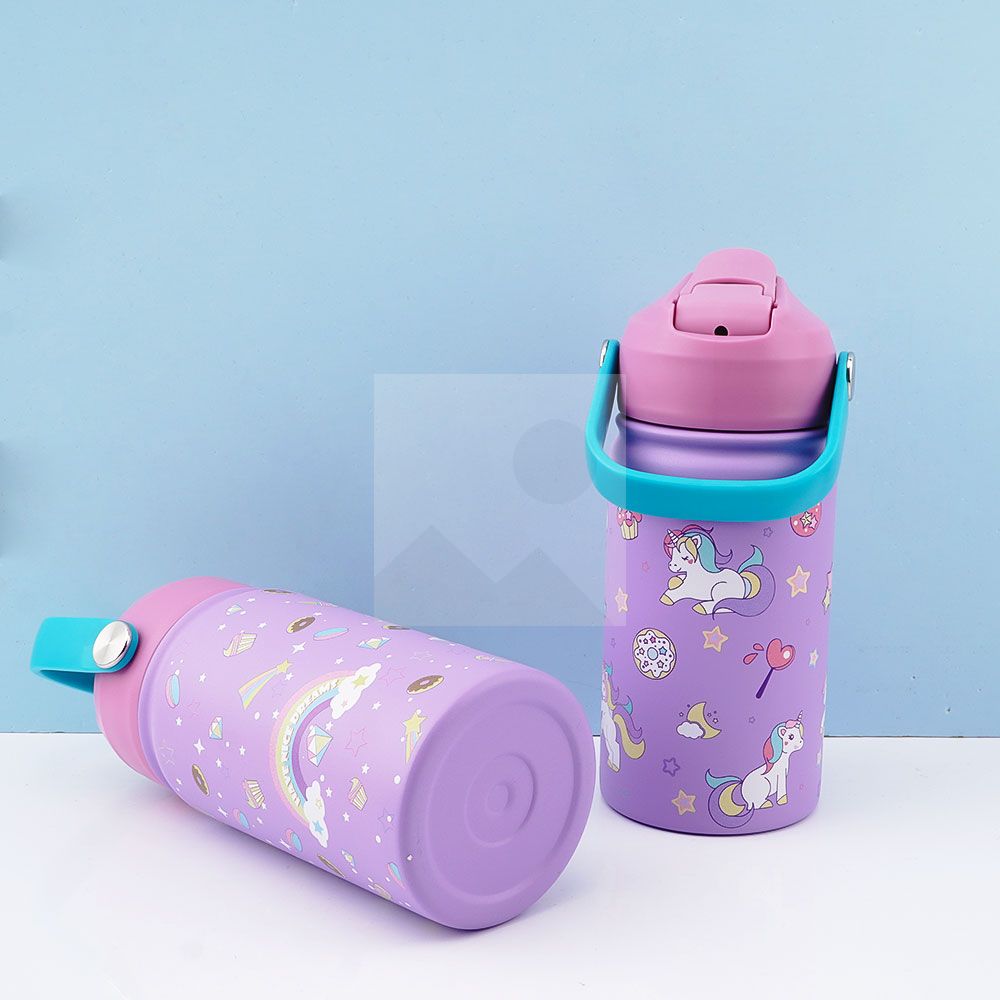 New 350ml Reusable Double Walled Flask Insulated Stainless Steel Drinking Water Bottle Gym For kids Tea Milk Bottle with handle