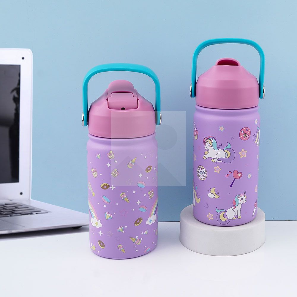 New 350ml Reusable Double Walled Flask Insulated Stainless Steel Drinking Water Bottle Gym For kids Tea Milk Bottle with handle