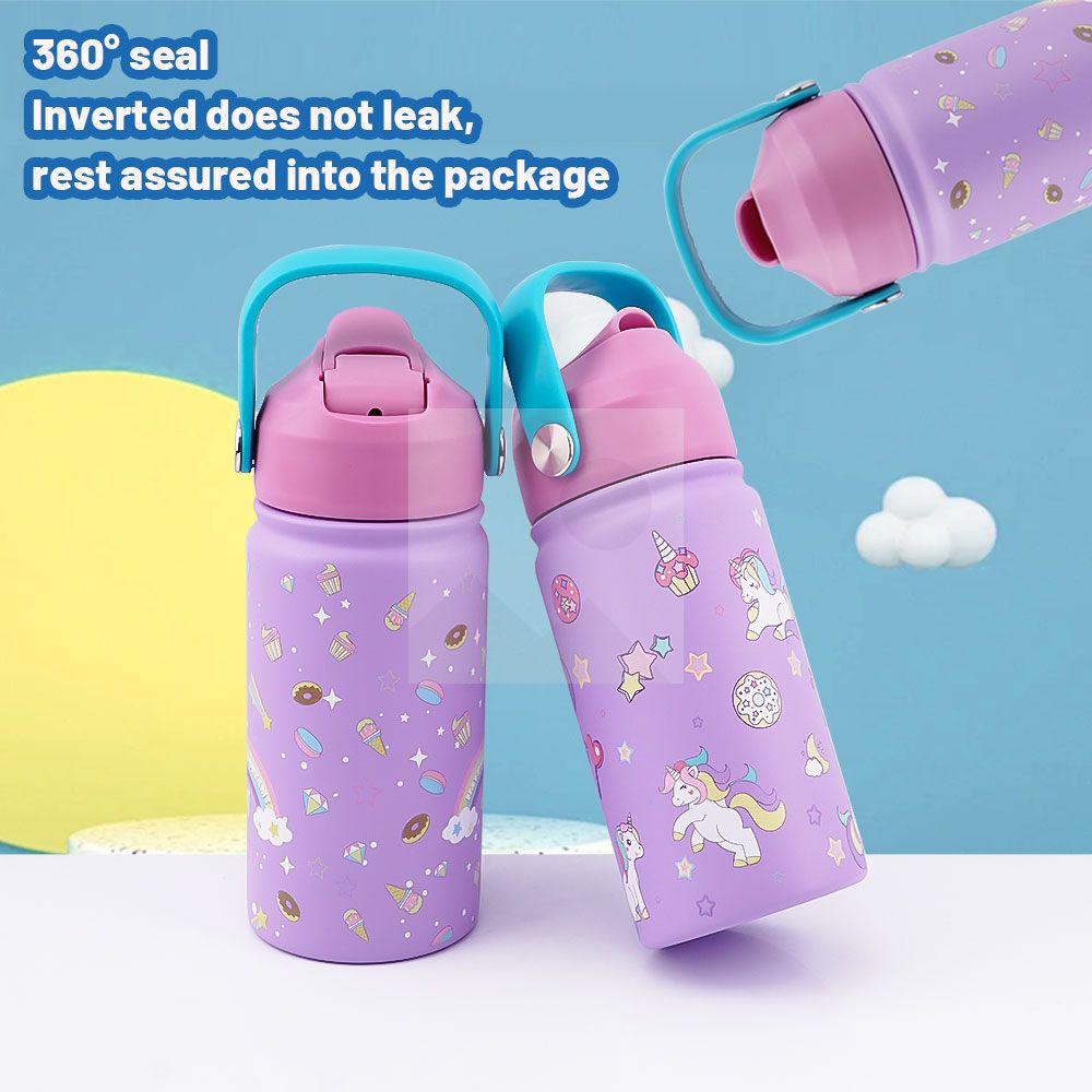 New 350ml Reusable Double Walled Flask Insulated Stainless Steel Drinking Water Bottle Gym For kids Tea Milk Bottle with handle