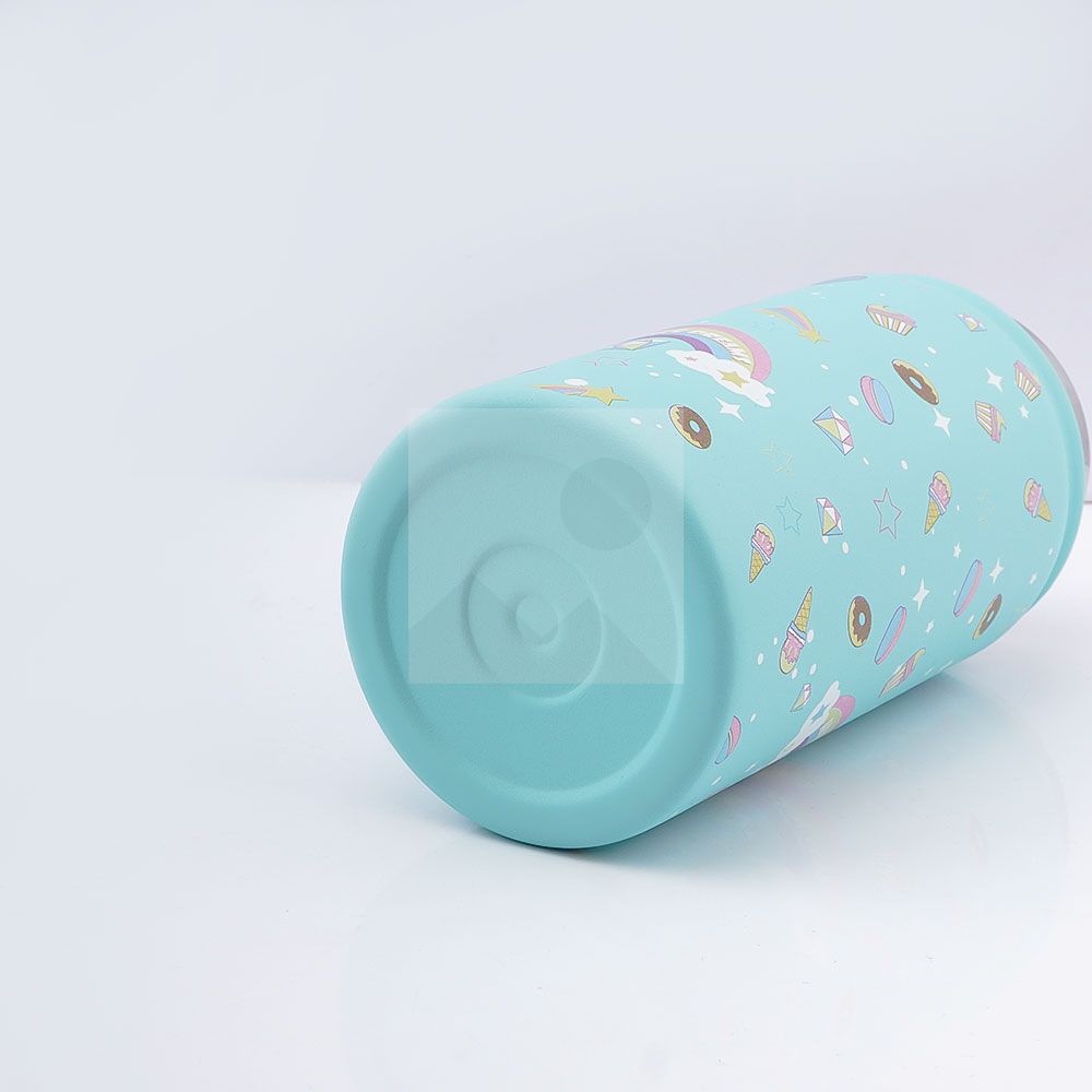 Stock 500ml /350ml  wide mouth pot cute thermos with 3D Cartoon pattern with handle 12oz/170z Tumbler Travel bottle with Flip Lid