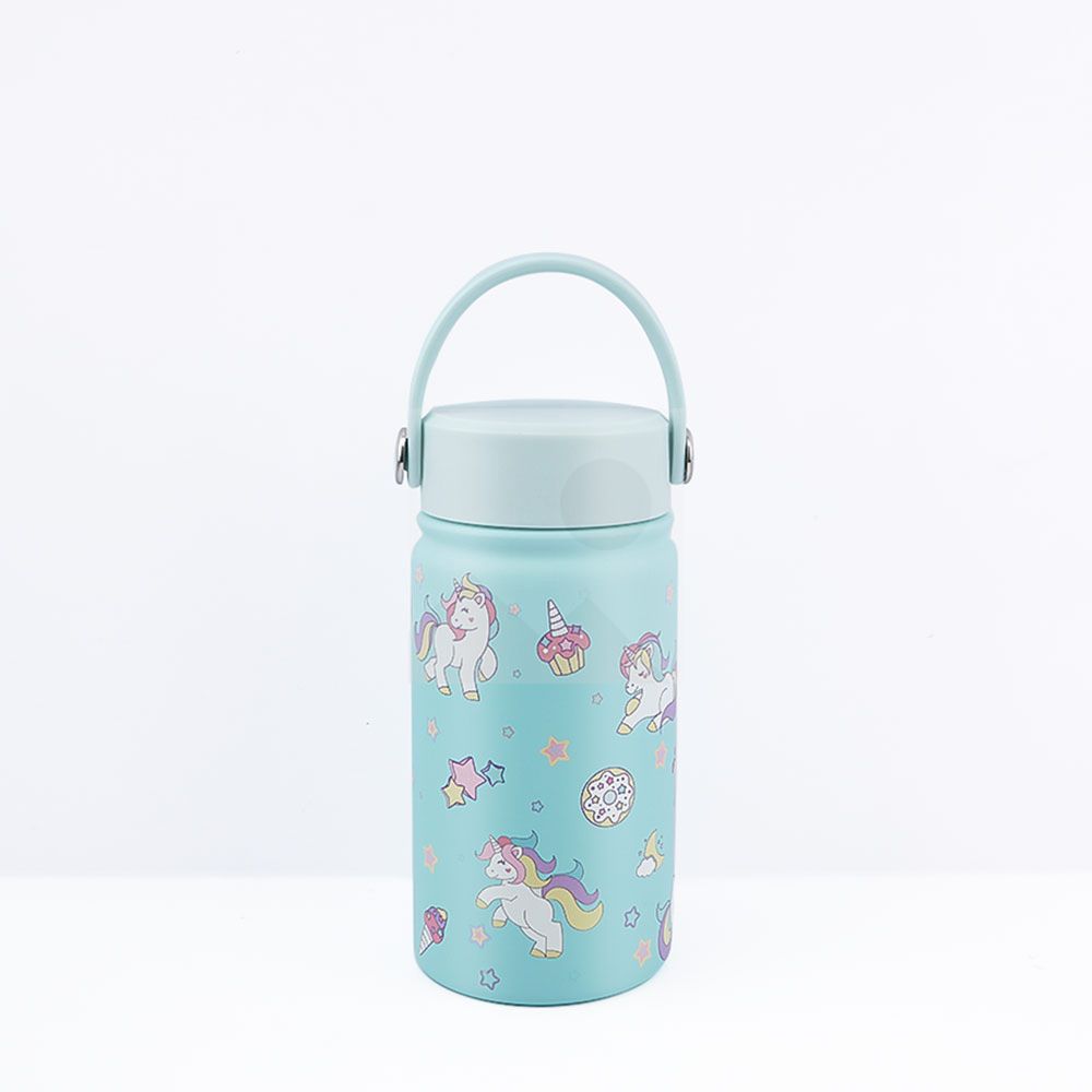 Stock 500ml /350ml  wide mouth pot cute thermos with 3D Cartoon pattern with handle 12oz/170z Tumbler Travel bottle with Flip Lid