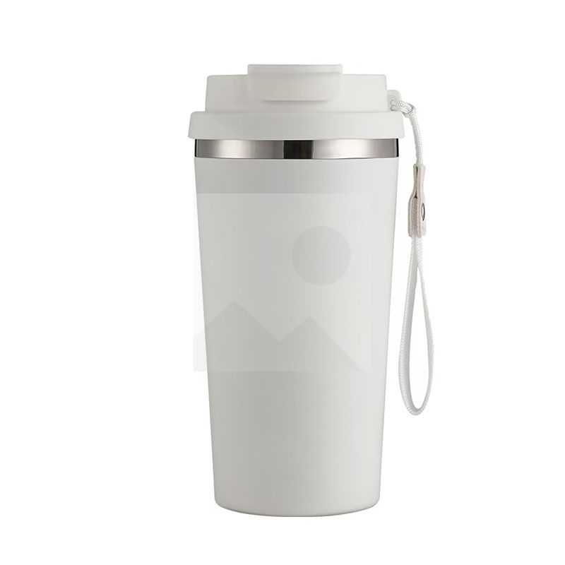 Factory wholesale mug 14.2oz/420ml Ceramic inner Insulated coffee travel mug with portable  Handle and double drinking screw lid