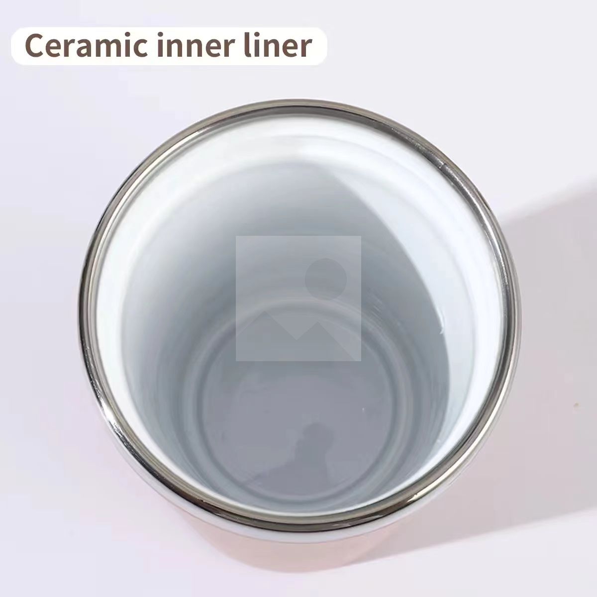 Factory wholesale mug 14.2oz/420ml Ceramic inner Insulated coffee travel mug with portable  Handle and double drinking screw lid