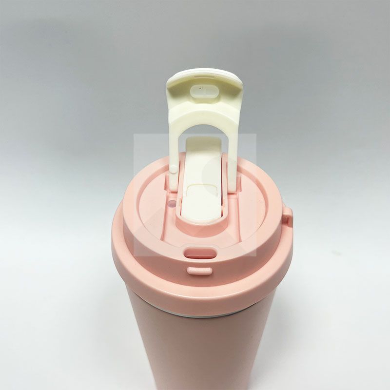 Factory wholesale mug 14.2oz/420ml Ceramic inner Insulated coffee travel mug with portable  Handle and double drinking screw lid