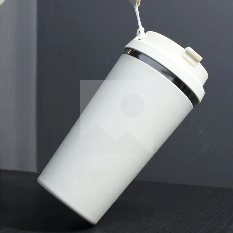 Factory wholesale mug 14.2oz/420ml Ceramic inner Insulated coffee travel mug with portable  Handle and double drinking screw lid