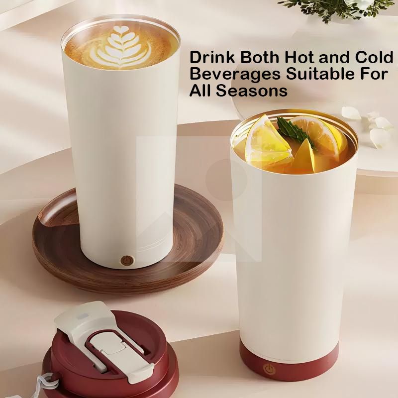 Stock 400ml Electric stirring coffee mug Reusable Insulated Stainless Steel  Tumbler with Flip Lid Cold Coffee Cup Thermos