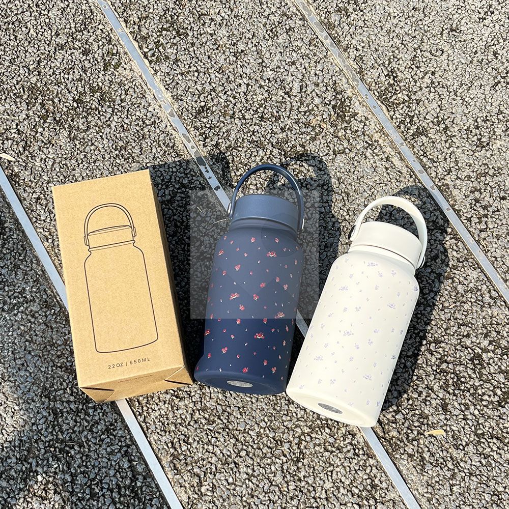 22oz/650ml Wide mouth pot Insulated Stainless Steel Travel Coffee colorful  Water bottle 22oz Tumbler with Flip Lid 3D printing