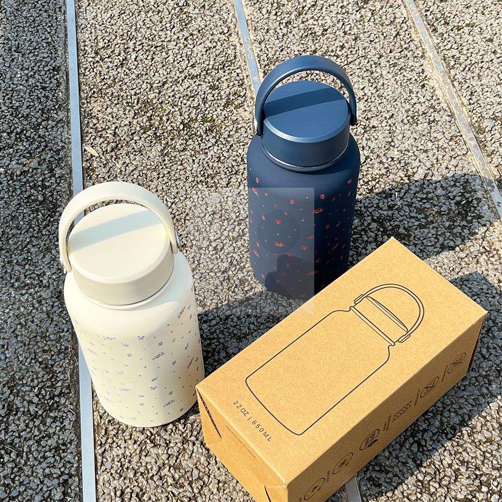 22oz/650ml Wide mouth pot Insulated Stainless Steel Travel Coffee colorful  Water bottle 22oz Tumbler with Flip Lid 3D printing