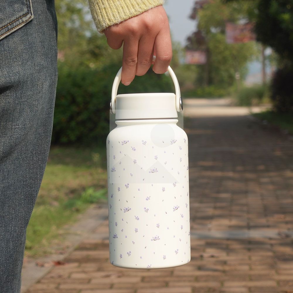 22oz/650ml Wide mouth pot Insulated Stainless Steel Travel Coffee colorful  Water bottle 22oz Tumbler with Flip Lid 3D printing