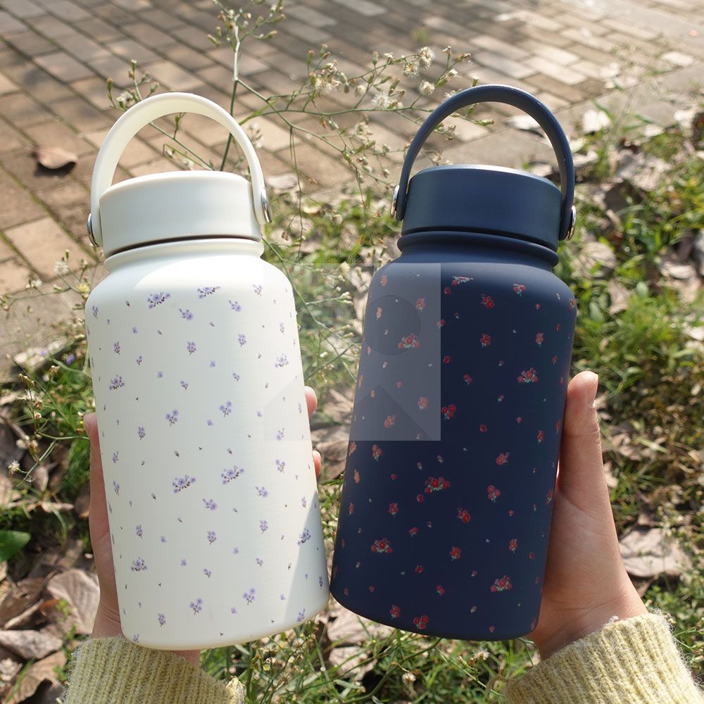 22oz/650ml Wide mouth pot Insulated Stainless Steel Travel Coffee colorful  Water bottle 22oz Tumbler with Flip Lid 3D printing