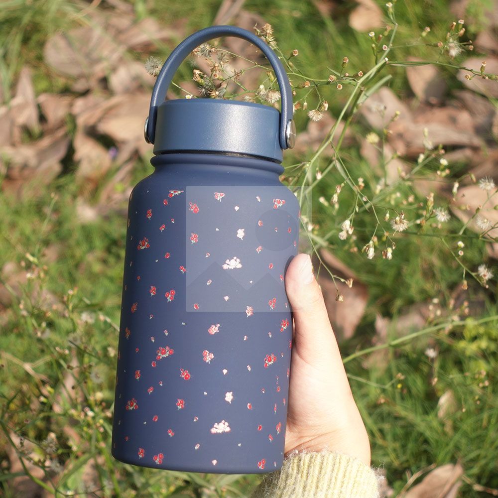 22oz/650ml Wide mouth pot Insulated Stainless Steel Travel Coffee colorful  Water bottle 22oz Tumbler with Flip Lid 3D printing