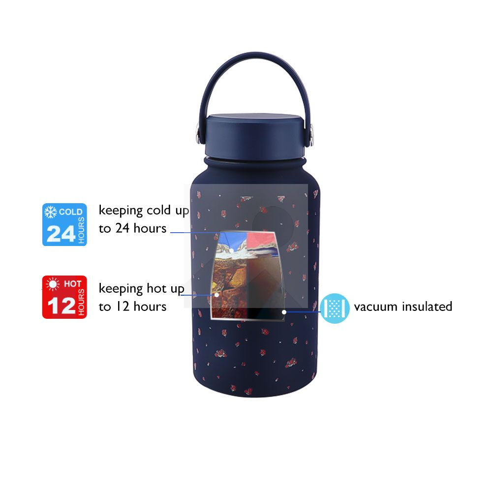 22oz/650ml Wide mouth pot Insulated Stainless Steel Travel Coffee colorful  Water bottle 22oz Tumbler with Flip Lid 3D printing