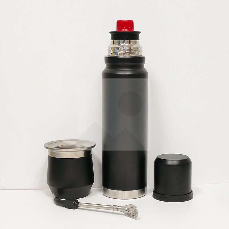 Large capacity 1000ml 8oz  double stainless steel thermos with yerba mate cup set water bottle with stainless steel bombilla18/8