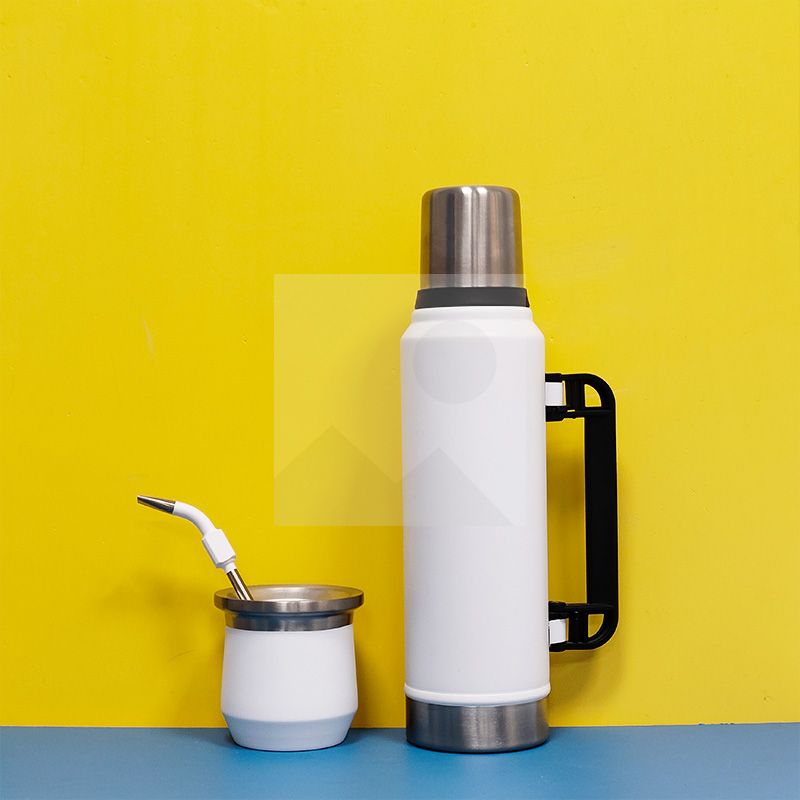 Large capacity 1000ml 8oz  double stainless steel thermos with yerba mate cup set water bottle with stainless steel bombilla18/8