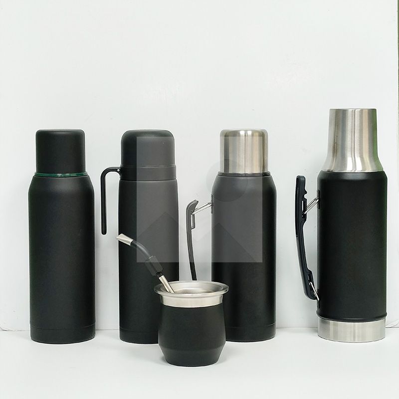 Large capacity 1000ml 8oz  double stainless steel thermos with yerba mate cup set water bottle with stainless steel bombilla18/8