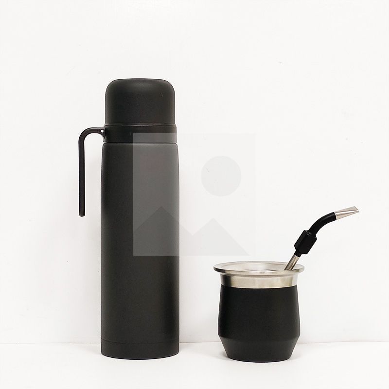 Large capacity 1000ml 8oz  double stainless steel thermos with yerba mate cup set water bottle with stainless steel bombilla18/8