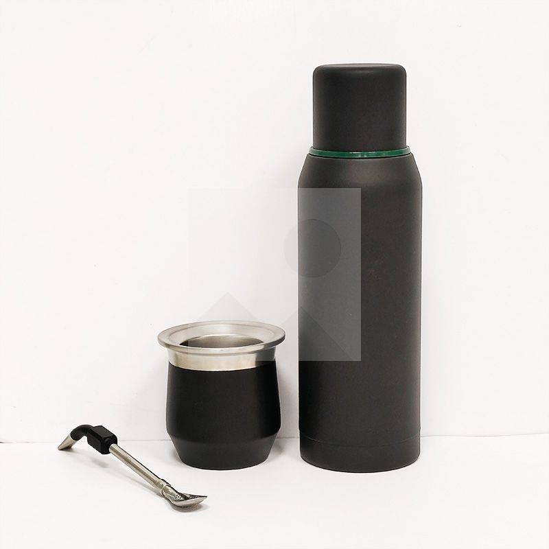 Large capacity 1000ml 8oz  double stainless steel thermos with yerba mate cup set water bottle with stainless steel bombilla18/8
