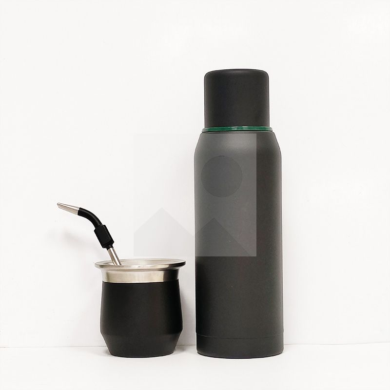 Large capacity 1000ml 8oz  double stainless steel thermos with yerba mate cup set water bottle with stainless steel bombilla18/8