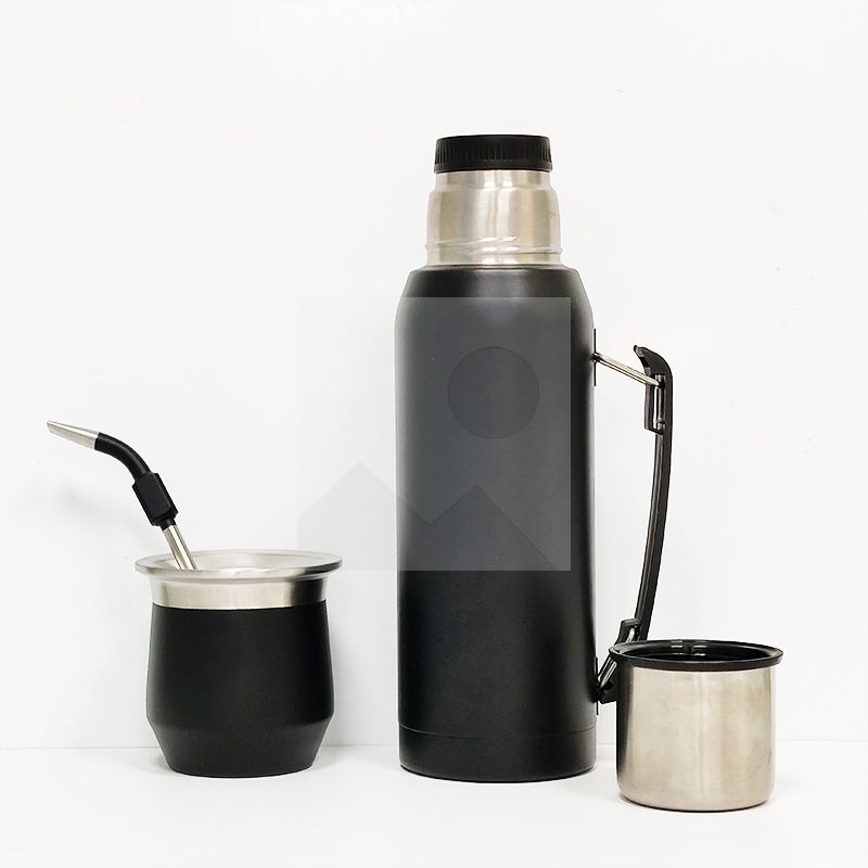 Large capacity 1000ml 8oz  double stainless steel thermos with yerba mate cup set water bottle with stainless steel bombilla18/8
