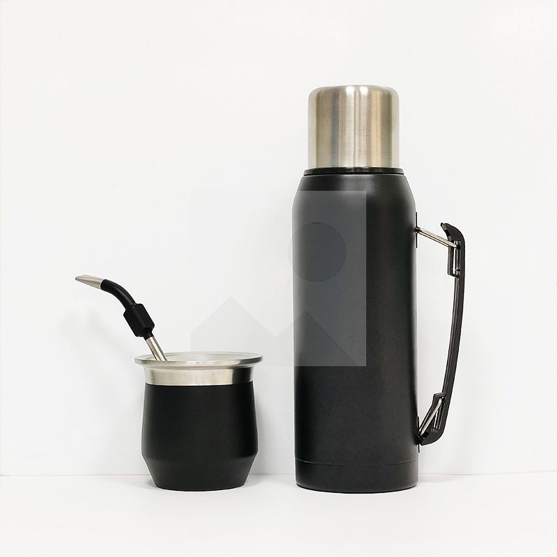 Large capacity 1000ml 8oz  double stainless steel thermos with yerba mate cup set water bottle with stainless steel bombilla18/8
