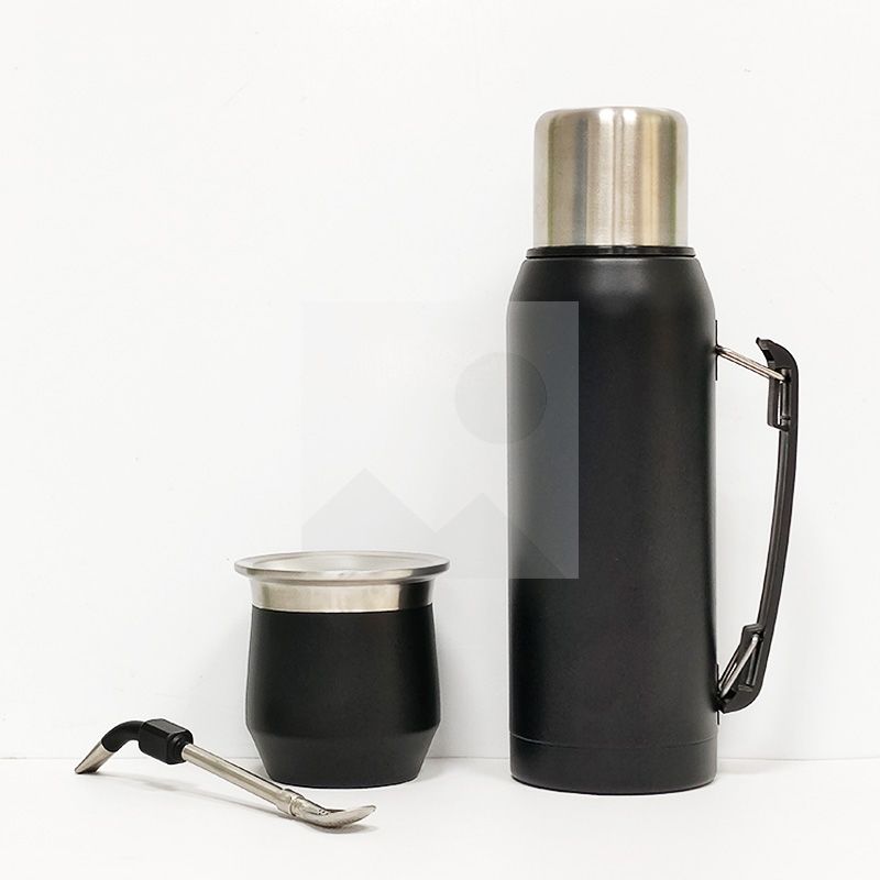 Large capacity 1000ml 8oz  double stainless steel thermos with yerba mate cup set water bottle with stainless steel bombilla18/8