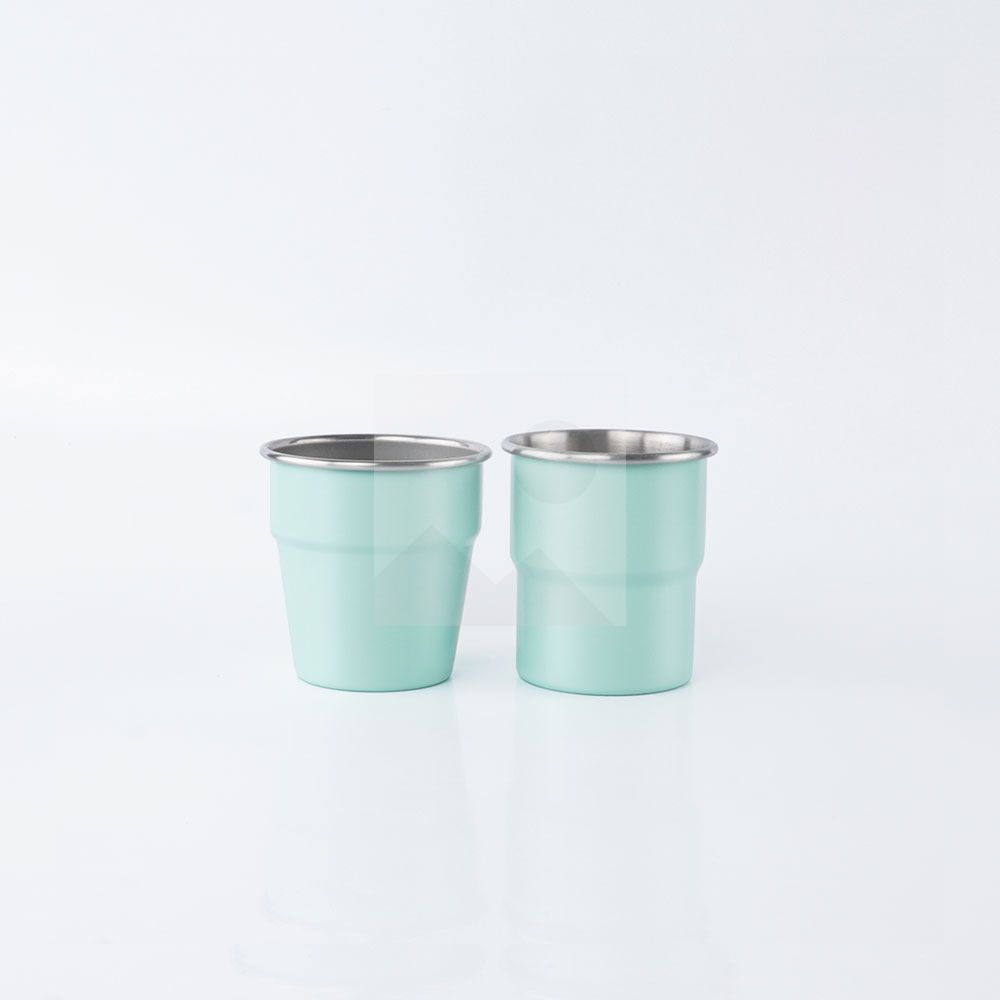 300ml Stainless Steel Cup - Reusable Metal Cups - Stackable Glasses - Camping, Hiking, Outdoor Activities, Party - Small Children Applicable - BPA Free