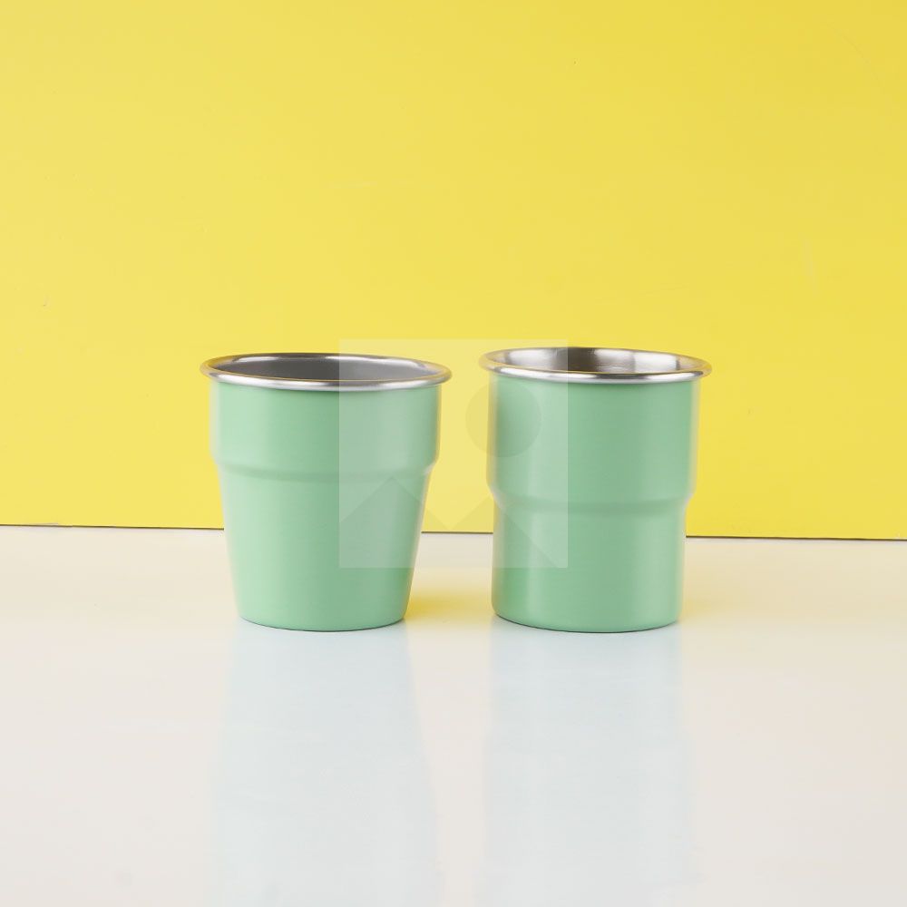 300ml Stainless Steel Cup - Reusable Metal Cups - Stackable Glasses - Camping, Hiking, Outdoor Activities, Party - Small Children Applicable - BPA Free