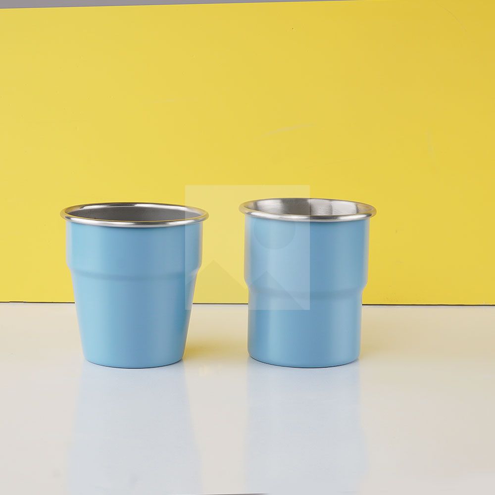 300ml Stainless Steel Cup - Reusable Metal Cups - Stackable Glasses - Camping, Hiking, Outdoor Activities, Party - Small Children Applicable - BPA Free