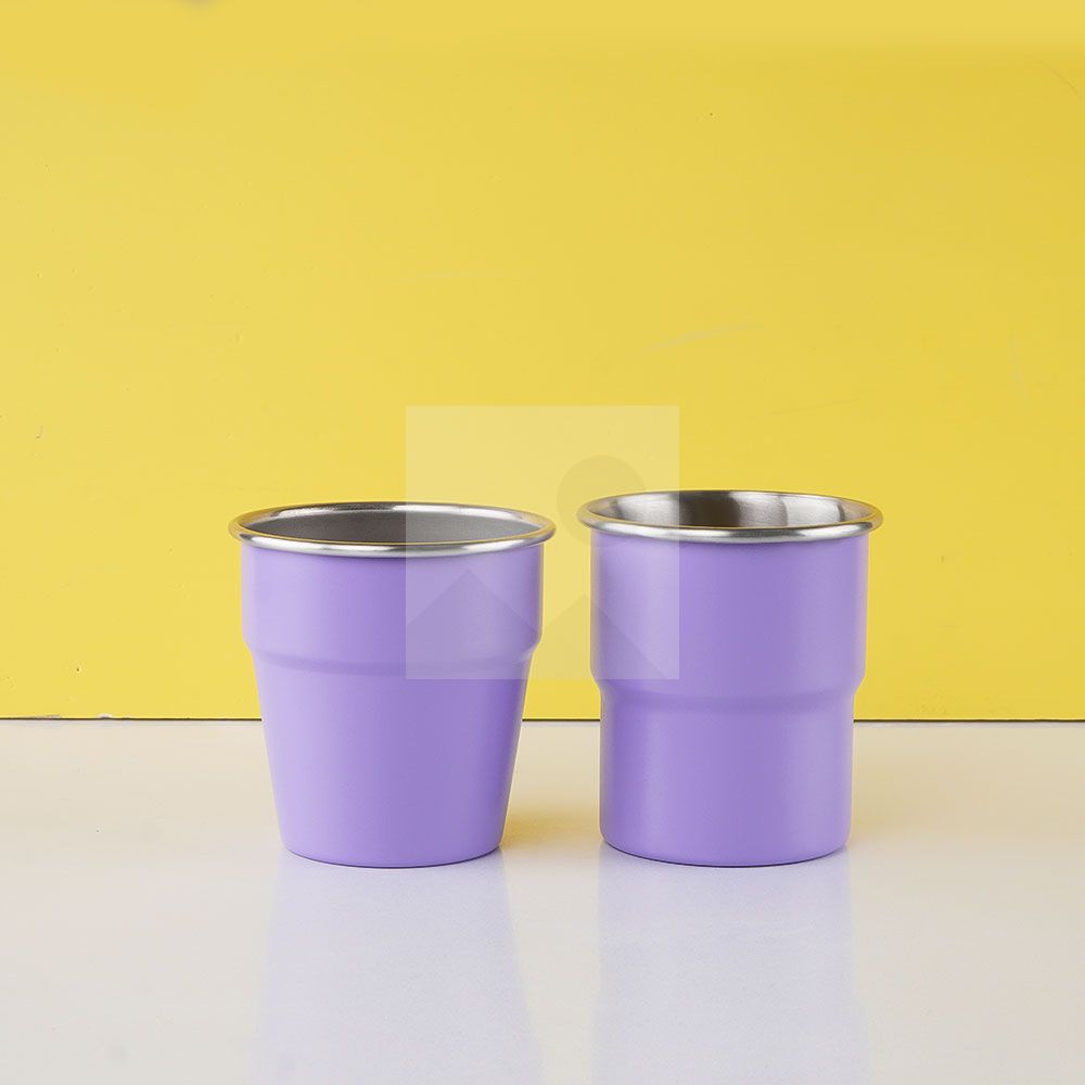 300ml Stainless Steel Cup - Reusable Metal Cups - Stackable Glasses - Camping, Hiking, Outdoor Activities, Party - Small Children Applicable - BPA Free