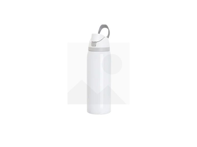 24oz/720ml Stainless Steel Travel Tumbler with Portable Lid(White)