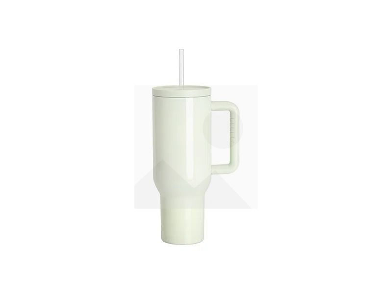 40oz/1200ml Stainless Steel Travel Tumbler with Soft Grip Handle & Straw
