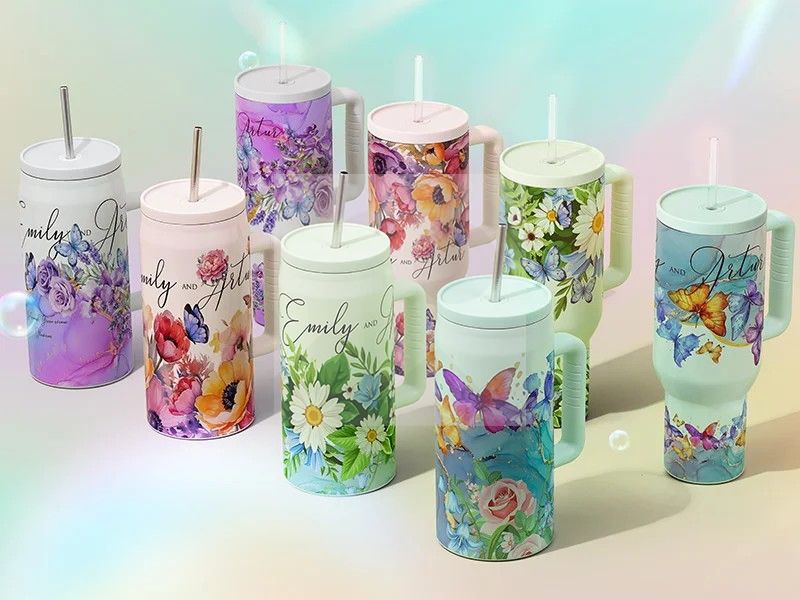 sublimation 40oz/1200ml Stainless Steel Tumbler with Soft Grip Handle