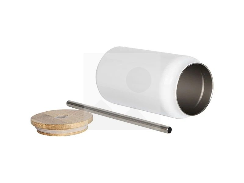 Sublimation Blanks 15oz/450ml Double Wall SS Can Mug with Bamboo Lid