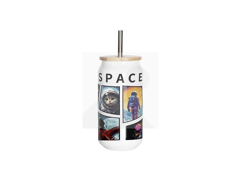 Sublimation Blanks 15oz/450ml Double Wall SS Can Mug with Bamboo Lid