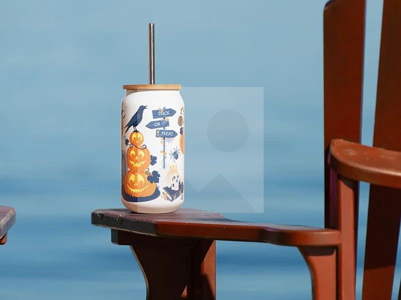 Sublimation Blanks 15oz/450ml Double Wall SS Can Mug with Bamboo Lid