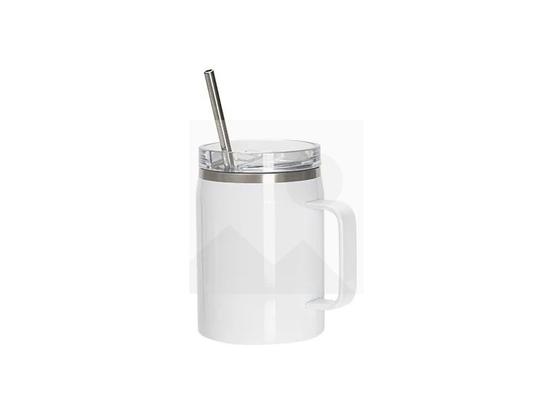30oz/900ml Sublimation Blanks Stainless Steel Wine Barrel Tumbler with Slide Waterproof Lid & Straw