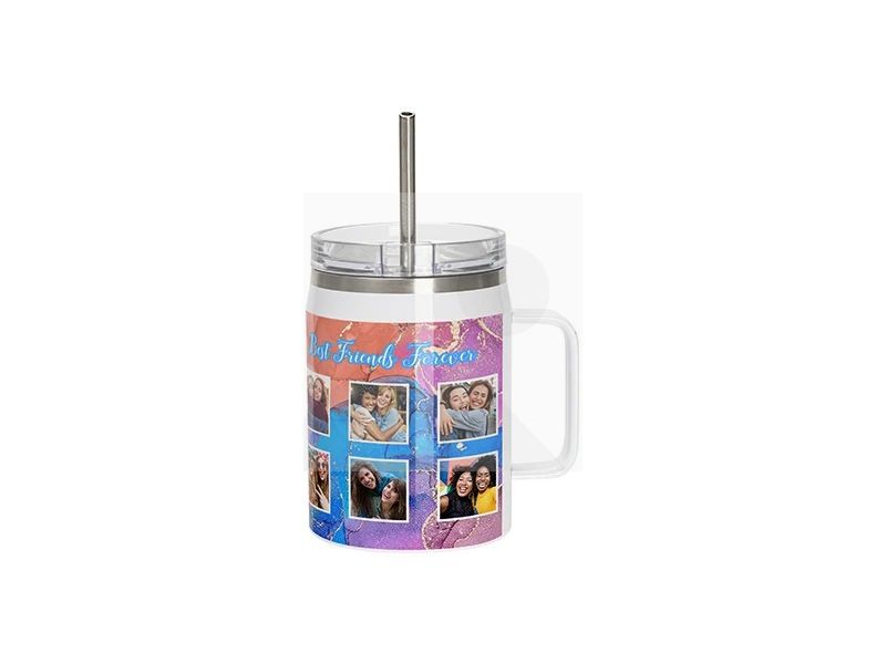30oz/900ml Sublimation Blanks Stainless Steel Wine Barrel Tumbler with Slide Waterproof Lid & Straw