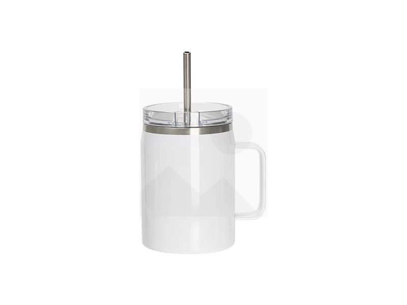 30oz/900ml Sublimation Blanks Stainless Steel Wine Barrel Tumbler with Slide Waterproof Lid & Straw