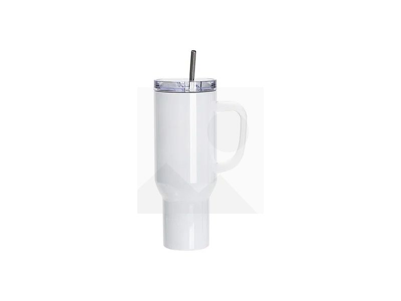 Sublimation Blanks 40oz/1200ml Stainless Steel Fluorescent Pink Travel Tumbler with Lid & Straw