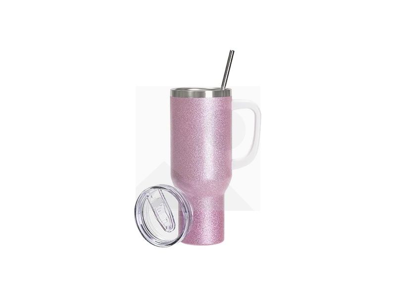 Sublimation Blanks 40oz/1200ml Stainless Steel Glitter Tumbler with Lid & Straw
