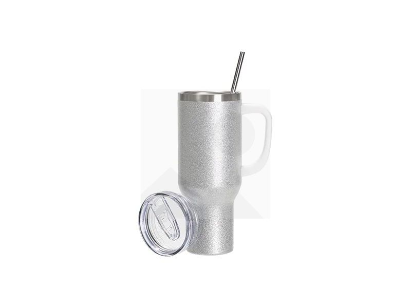 Sublimation Blanks 40oz/1200ml Stainless Steel Glitter Tumbler with Lid & Straw